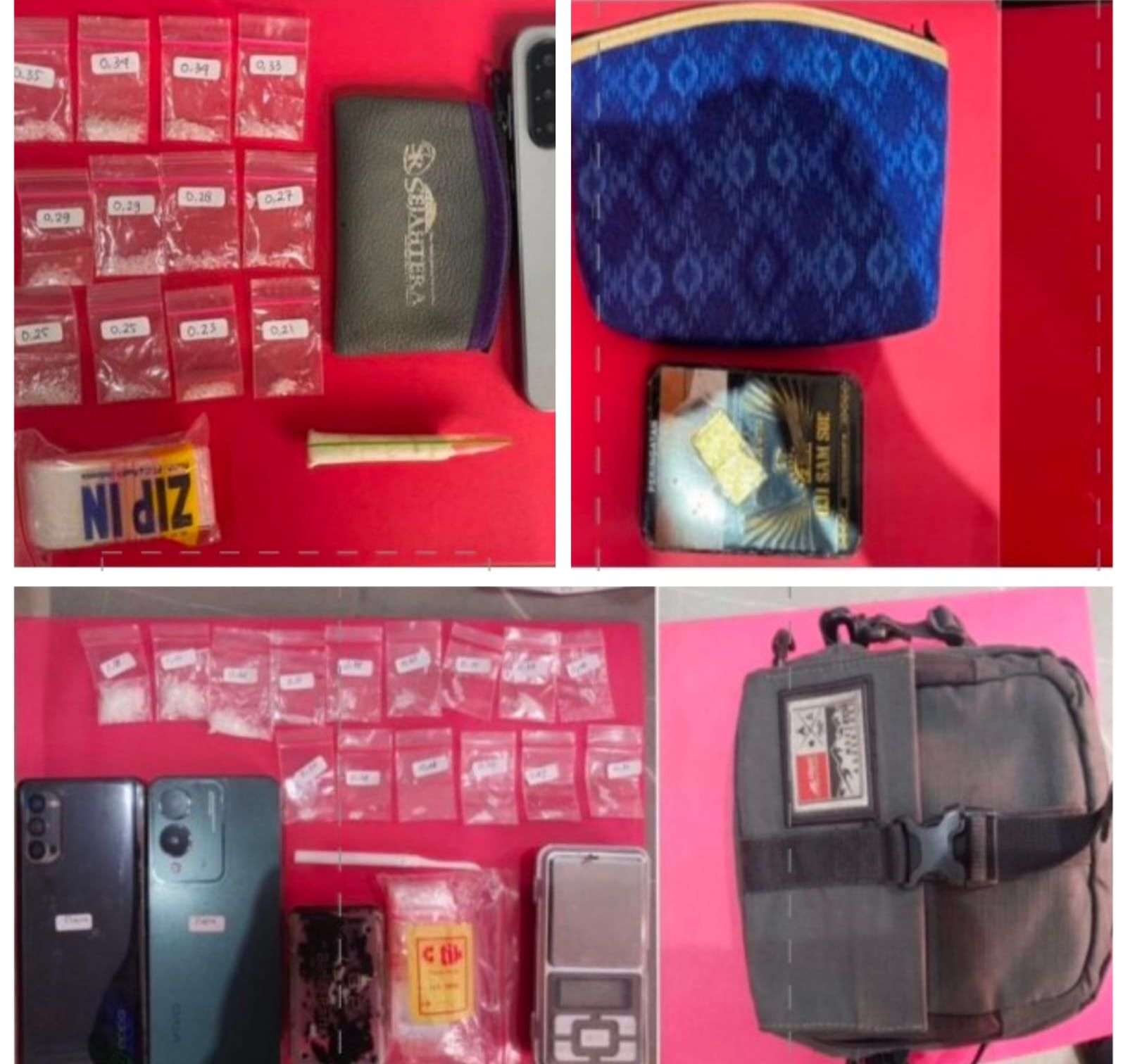 Puluhan Poket Sabu Diamankan, Tiga Pelaku di Tangkap Polisi