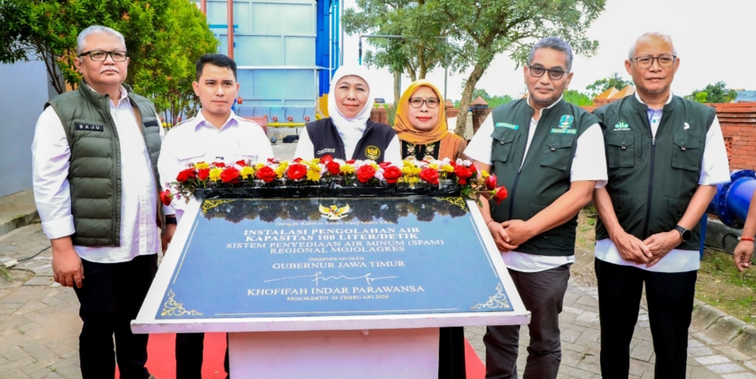 Pemprov Jatim Resmikan Instalasi Pengolahan Air 100 Liter per Detik SPAM Regional Mojolagres di Mojokerto