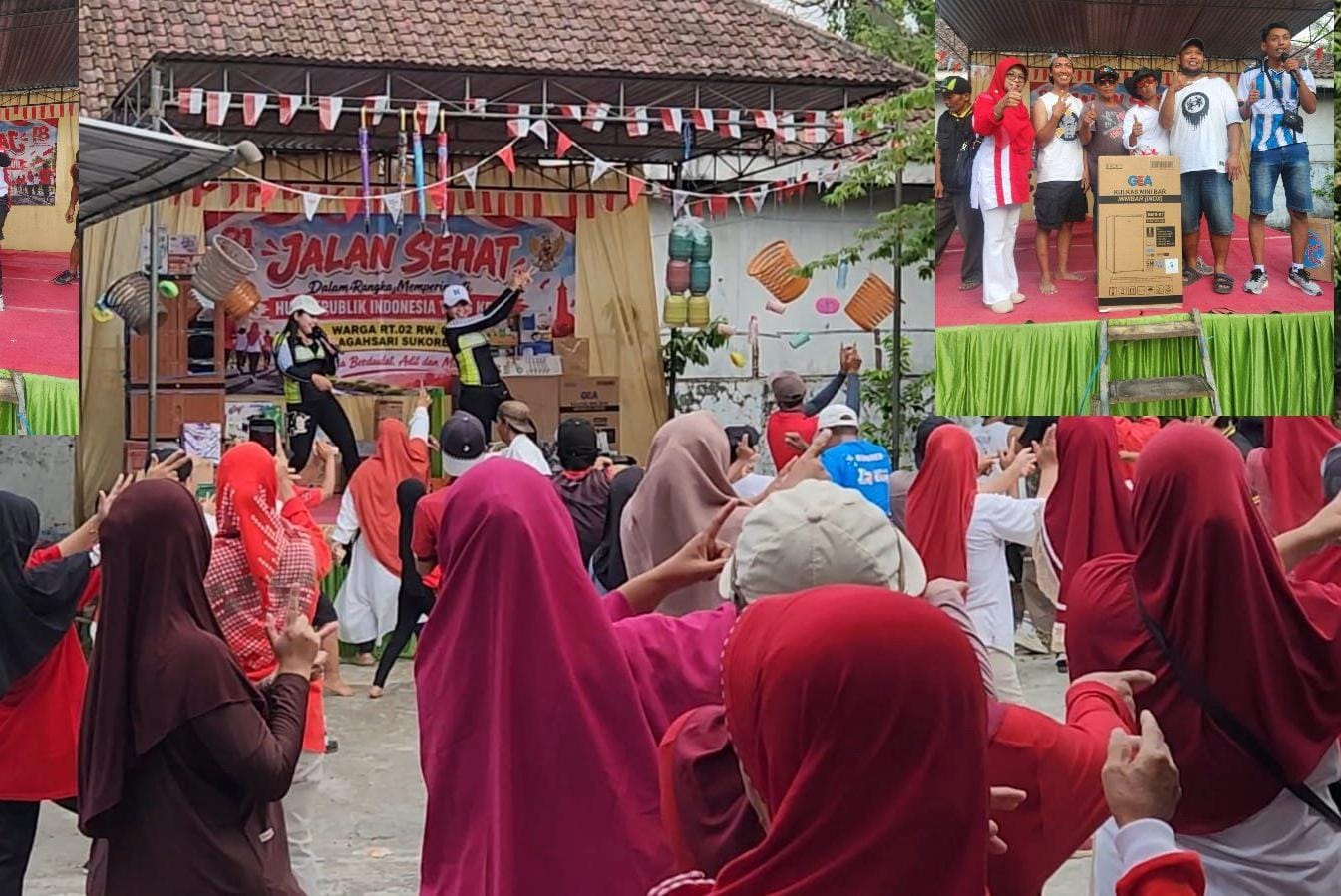 Warga Glatik Wetan, Sukorejo Meriahkan Jalan Sehat HUT RI ke 81